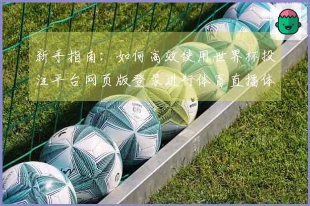 新手指南：如何高效使用世界杯投注平台网页版登录进行体育直播体验